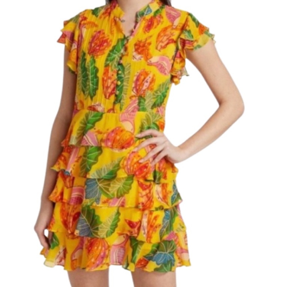 NWT Farm Rio Beaks & Bananas Ruffle Mini Dress - Sz S